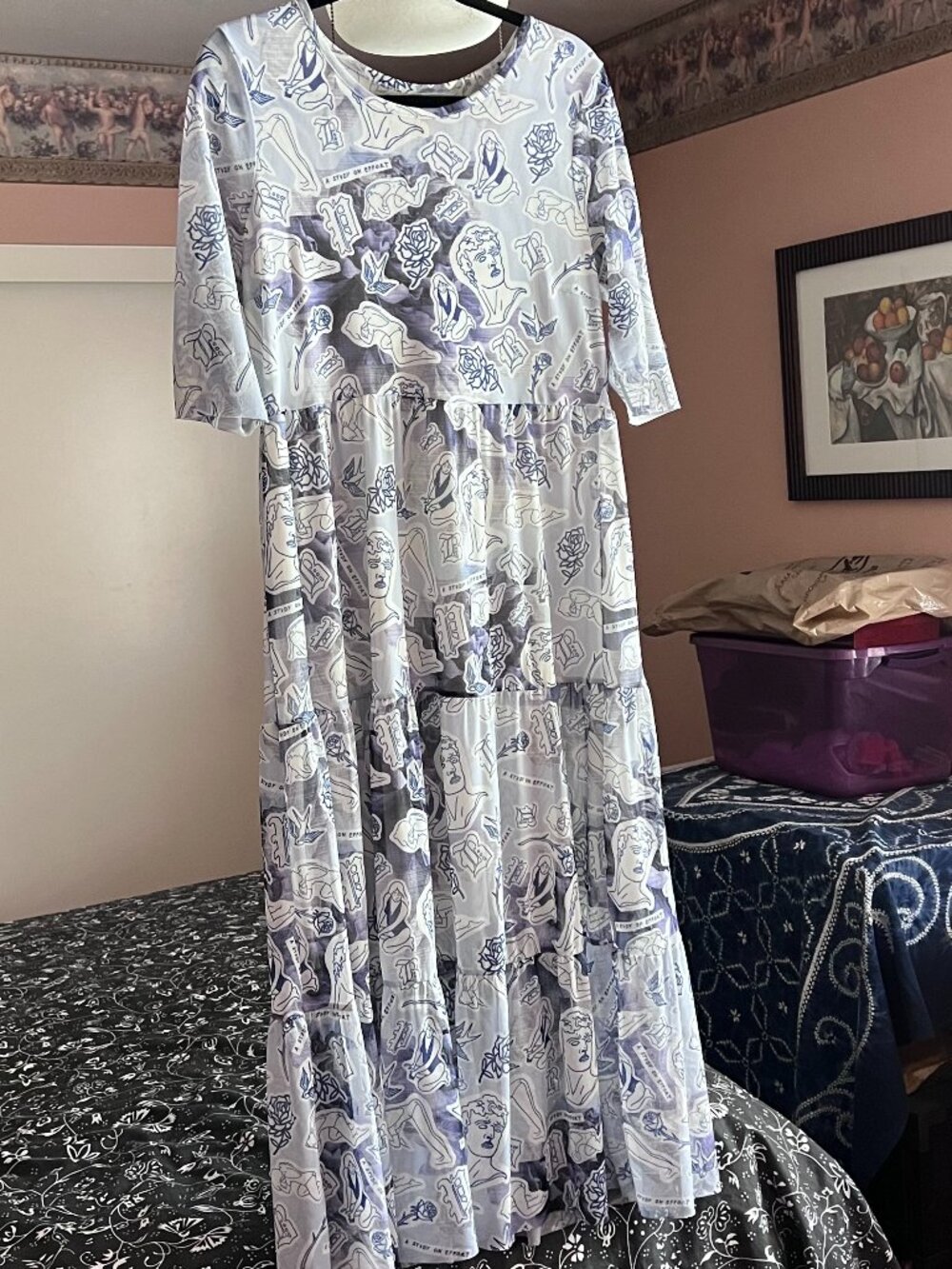 Baum und Pfergarten Tiered Tattoo Print Dress